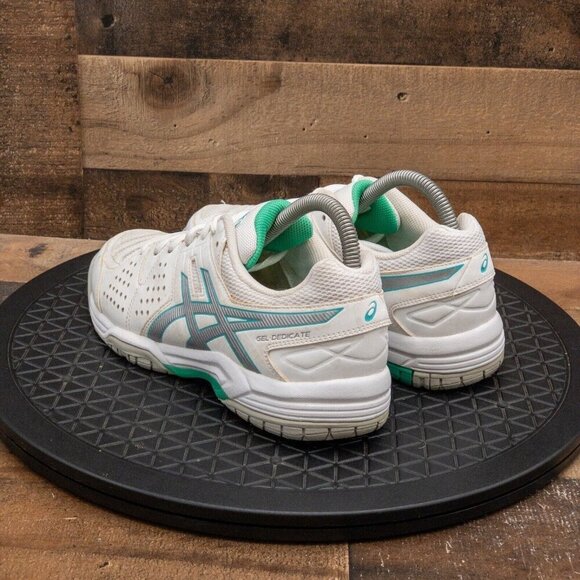ASICS GEL DEDICATE WOMENS ATHLETIC SHOES RUNNING VOLLEYBALL WHITE LEATHER SZ 7.5 - Picture 6 of 9